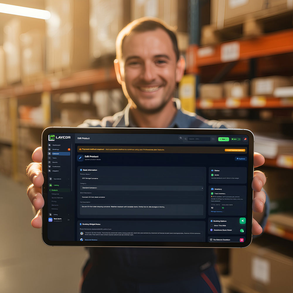 Storage Container Rental management with LayCor